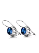 Bijoux vintage Des boucles d'oreilles Saphir Argent sterling 925 vec117s